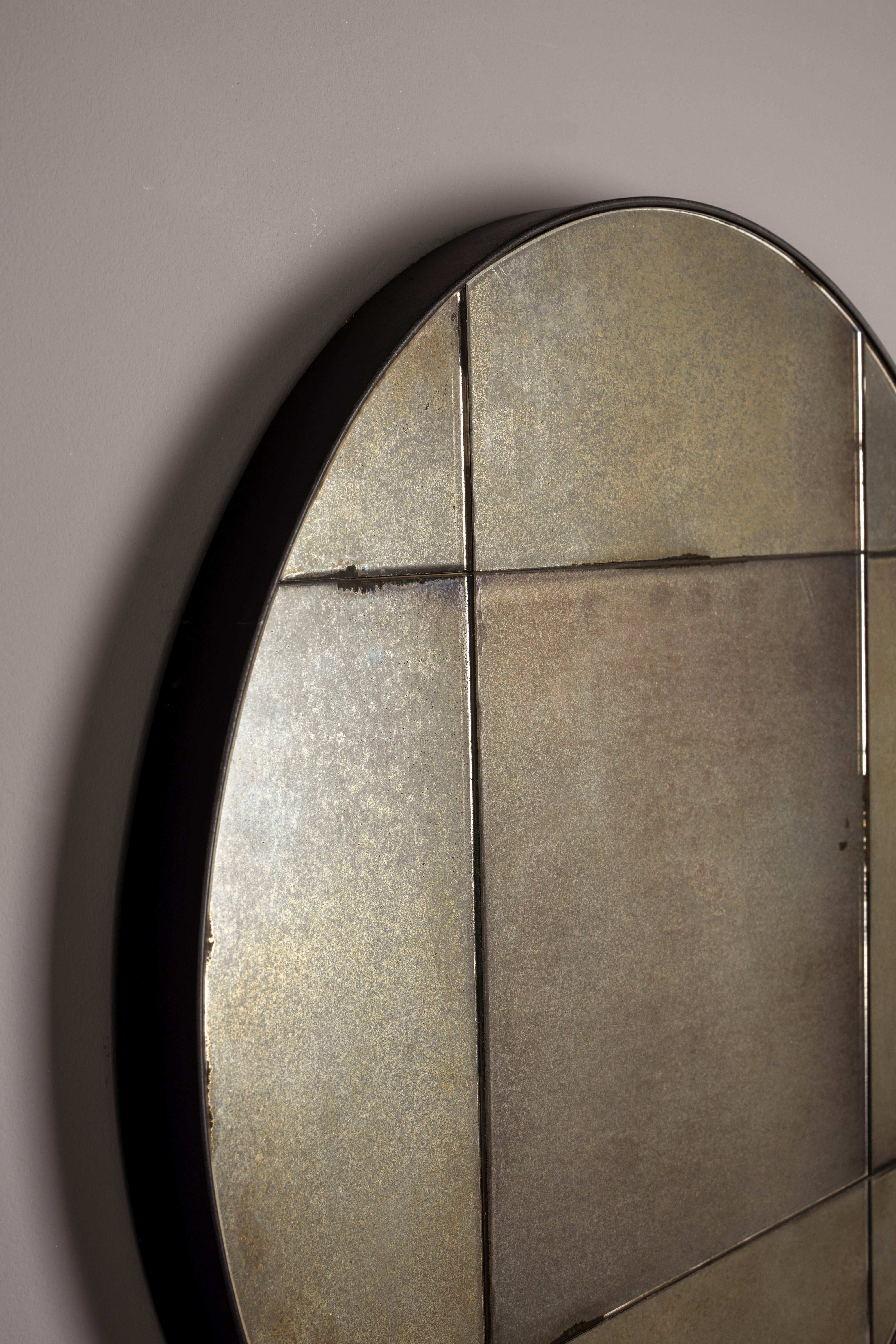 Dutchbone Mado Antique Finish Round Wall Mirror Medium